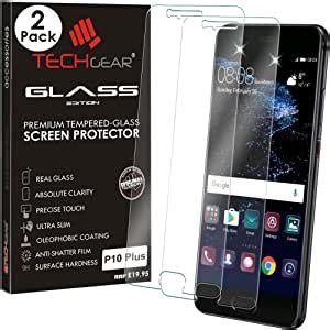 TECHGEAR 2 Pack GLASS Edition For Huawei P10 Plus Genuine Tempered