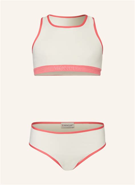 MONCLER Enfant Bustier Bikini In Creme Pink