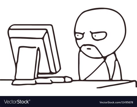 Thinking Guy Meme Face For Any Design Royalty Free Vector
