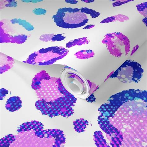 Bright Leopard Print Neon Brights Wallpaper Spoonflower Bright