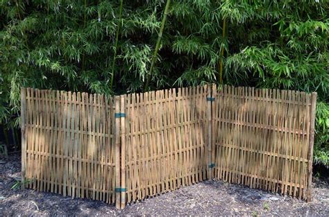 Three Section Woven Bamboo Screen Rustic Landscaping Bamboo Screening Bamboo