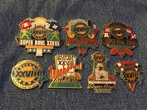 Super Bowl Xxviii Pin Collection Of 7 Lapel Pins The Cowboys And