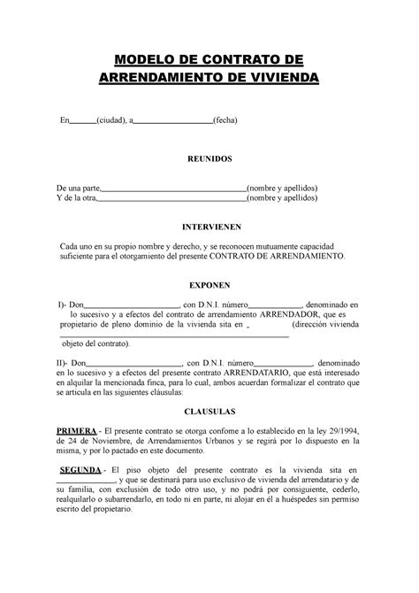Como Hacer Un Contrato De Arrendamiento Sencillo 6