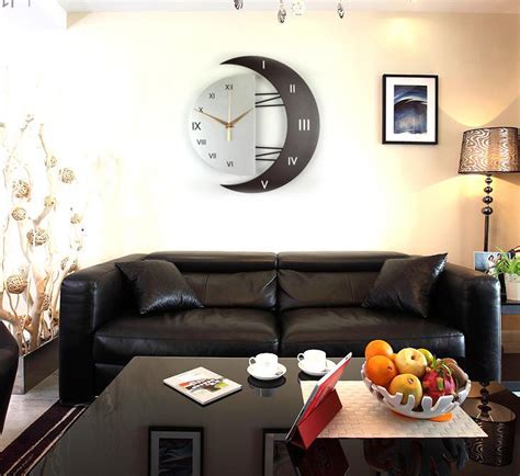 Living Room Wall Clocks Silent Modern Creative Wooden Battery Operated