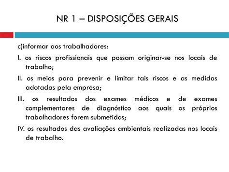 Nr 1 Disposições Gerais