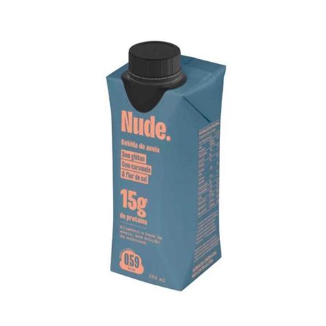 Bebida de Aveia Caramelo e Flor de Sal Sem Glúten Nude 250ml Nude Bebida de Castanha
