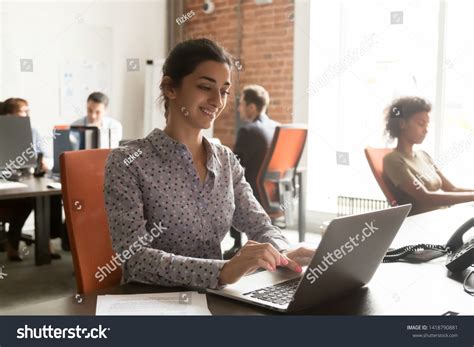 diverse employee working modern shared office stock photo