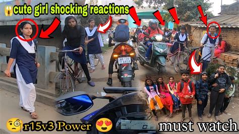 Cute School Girls Shocking Reactions😱 To R15v3 Raptor Extreme Revs