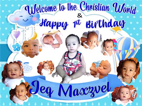 BOY CHRISTENING Boy Christening Happy 1st Birthdays Tarpaulin Design