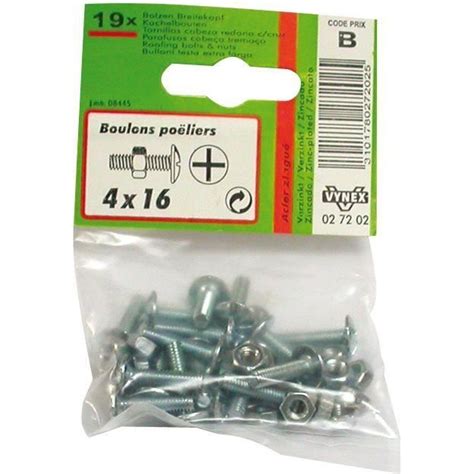 Boulon poêlier acier zingué 5x25 mm Cdiscount Bricolage