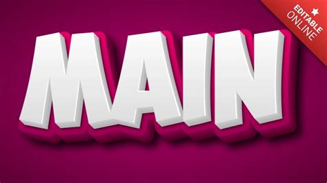 main pink  style text effect generator