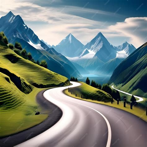 Premium Photo | A winding mountain road disappearing into the distance