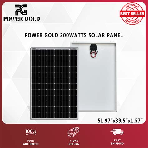 Solar Panel 200 Watts POWER GOLD The Ultimate Mono Crystalline