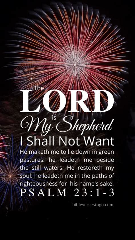 Fireworks Psalm 23 1 3 Encouraging Bible Verses