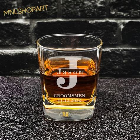 Custom Whiskey Glass With Engraving Etsy