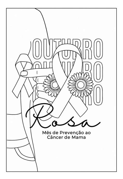 Desenhos do Outubro Rosa para colorir - Bora Colorir