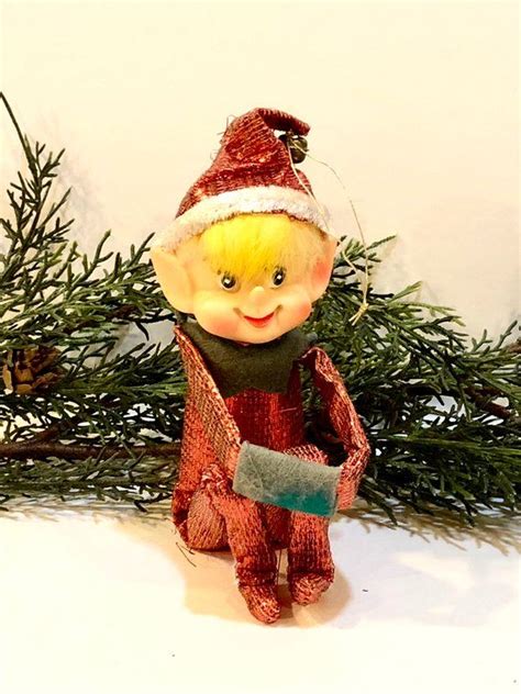 Vintage S Knee Hugger Christmas Elf Pixie Red Metallic Etsy