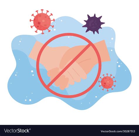 Virus Covid 19 Prevention Do Not Handshake Vector Image