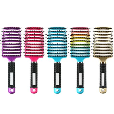 Bristleandnylon Hair Brush Girls Hair Scalp Massage Comb Women Wet Curly Detangle Hair Brush For