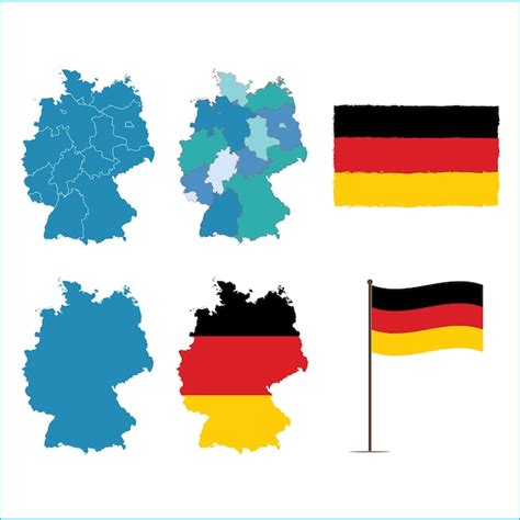 Premium Vector | Germany Map and Flag Vector illustration