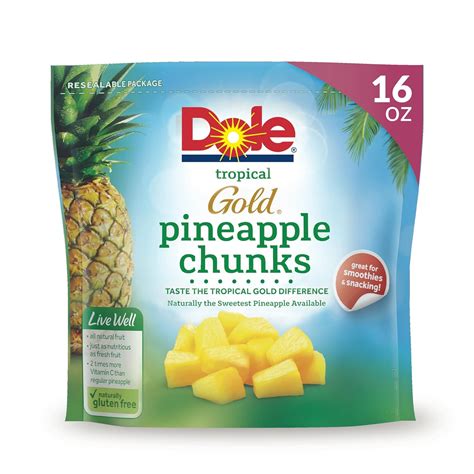 Amazon Dole Frozen Tropical Gold Pineapple Chunks Naturally