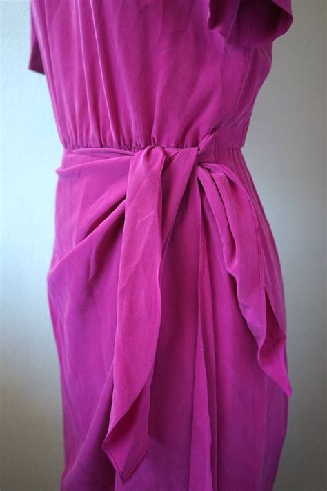 Hi Barbie Hot Pink 1980s Silk Dress Gem