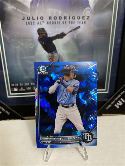 2022 Bowman Chrome Sapphire Curtis Mead BCP 223 Tampa Bay Rays CALLED