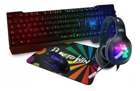 Combo Kit Gamer Teclado Mouse Auricular Pad Gtc Cbg 022 Rgb