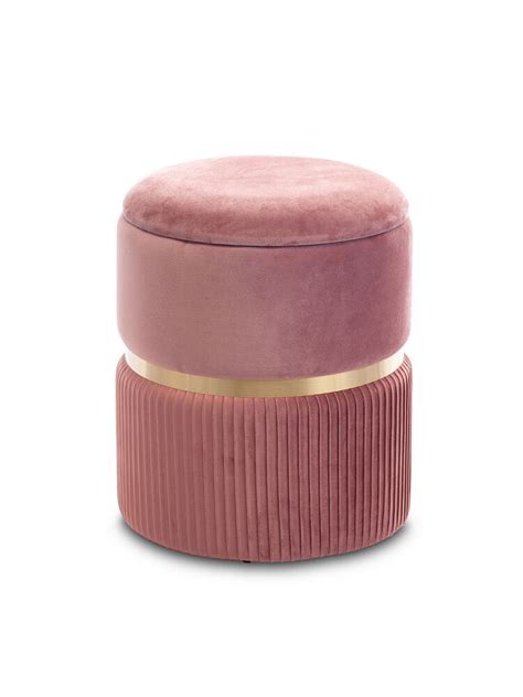 Пуфик круглый с ящиком для хранения розовый Roma Small MY19B352-O(small ...