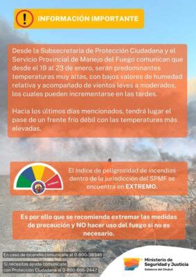 ALERTA El índice de peligrosidad de incendios en Chubut es extremo