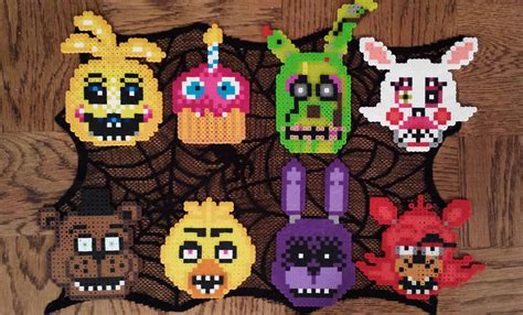 Fnaf Perler Coasters By Zebesian On Deviantart Perler Bead