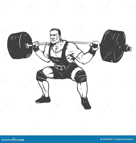 Powerlifting Squat Stock Vector Illustration Of Painting 56618542