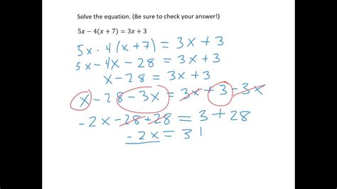 Linear Equation Variable On Both Sides Youtube