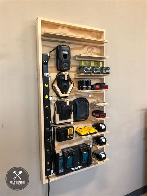 DIY Battery Charging Station - Field Treasure Designs | Tool storage ...