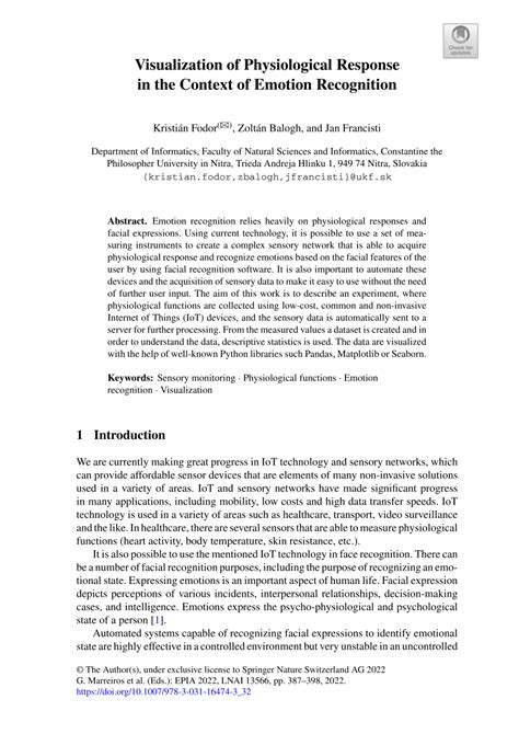 (PDF) Visualization of Physiological Response in the Context of Emotion Recognition