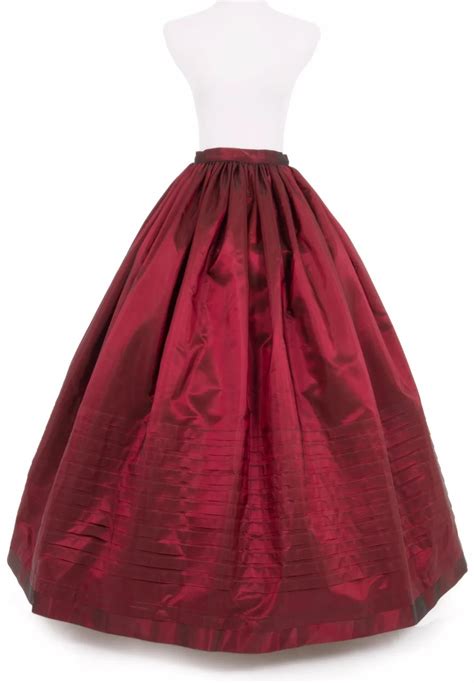 Civil War Satin Skirt Victorian French Pleated Gathered Bustle Skirts