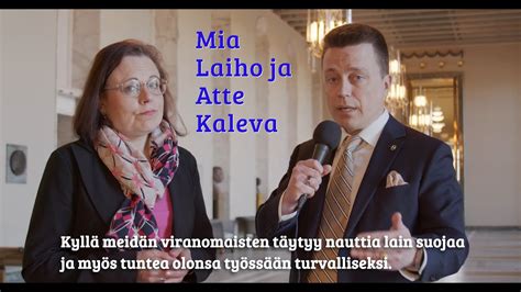 Mia Laiho Ja Atte Kaleva Auttajien Saatava Rikosoikeudellista Suojaa