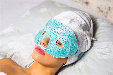 Hot Cold Therapy Gel Face Mask For Migraine Headache Relief Ice Facial Mask For Stress And