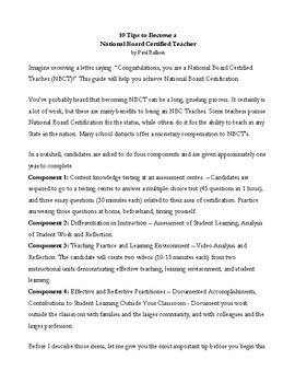 how to become a national board certified teacher