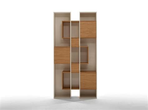 Open Freestanding Lacquered Wooden Bookcase Abaco By Tonin Casa Design