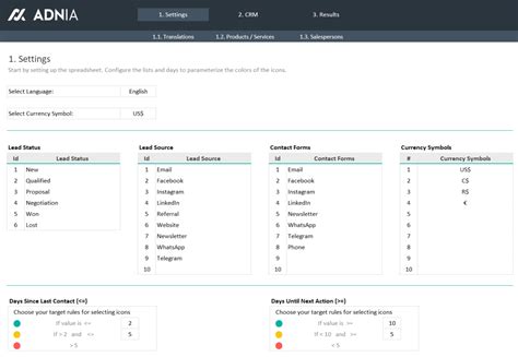 CRM Excel Spreadsheet Template | Adnia Solutions