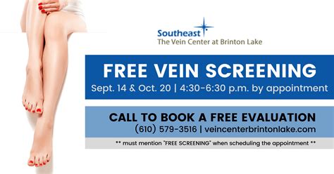 Free Vein Screenings September 14 And October 20 2021