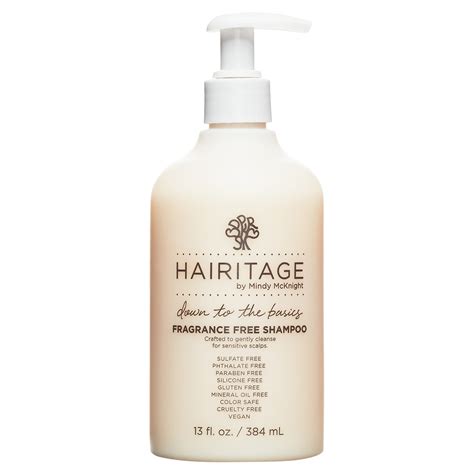 Hairitage Fragrance Free Moisturizing Shampoo For Sensitive Scalp Sulfate Free13 Oz