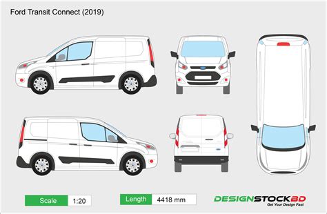 Ford Transit Connect Xl Short Wheel Base 2018 2019 Blueprint