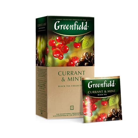 Greenfield Currant & Mint, Aromatisierter Schwarzer Tee, Minze ...