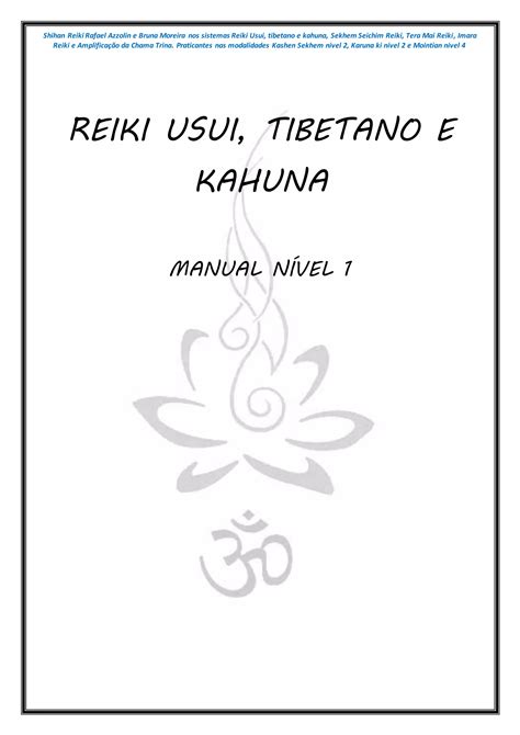 Reiki Usui Tibetano E Kahuna Pdf