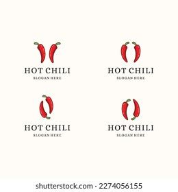 Red Hot Chili Logo Set Concept Stock Vector Royalty Free Shutterstock
