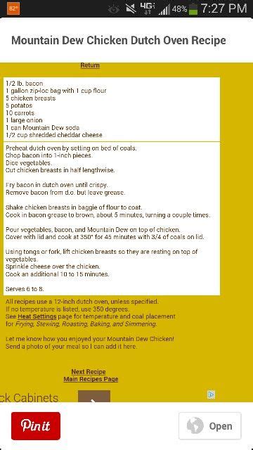 Mountain Dew Chicken Dutch Oven Recipe
