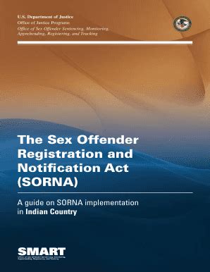 Fillable Online The Sex Offender Registration And Notification Act SORNA A Guide On SORNA
