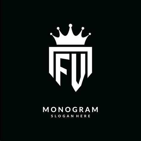 Letra Fv Logo Monograma Emblema Estilo Con Corona Forma Dise O Modelo